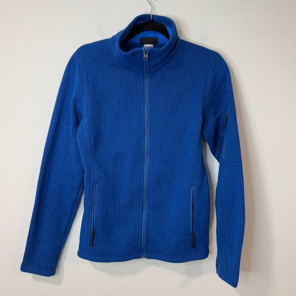 Patagonia Jackets & Blazers - Patagonia Women's Cables Jacket Ribbed Fleece Blue Full Zip Medium Outdoor